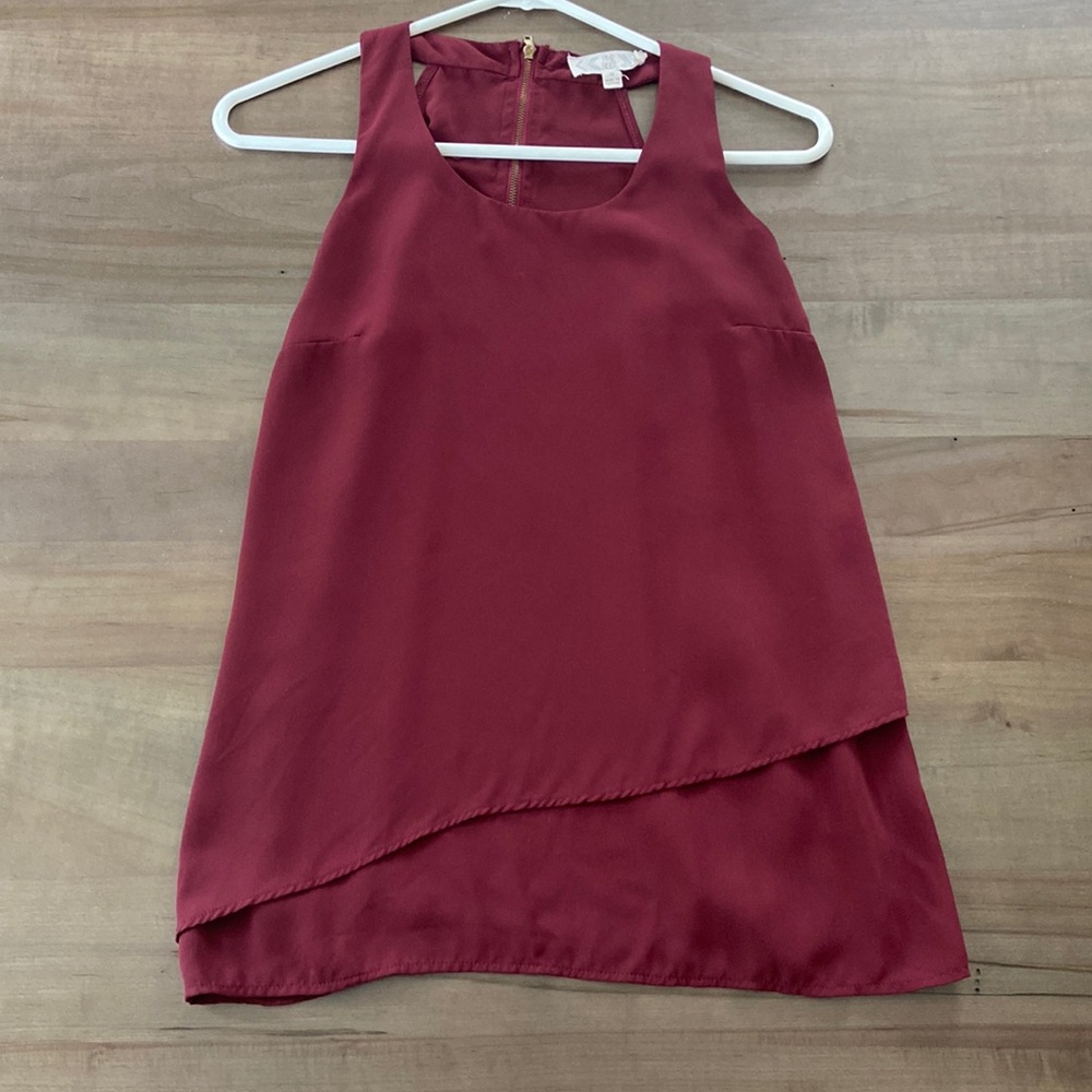 Pink Rose Burgundy Tank Top